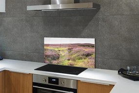 Szkło do Kuchni na Ścianę Morze Fioletowych Wrzosów