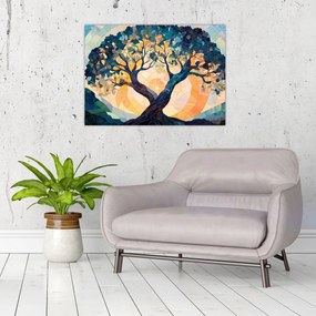 Obraz – Mozaika – słońce i drzewo II. (70x50 cm)