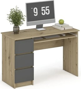 Biurko nowoczesne z szufladami dąb artisan + grafit G3-L66