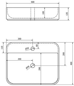 Biała ceramiczna umywalka 50x40 cm Garda – Sapho