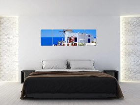 Obraz - Mały dom w Grecji (170x50 cm)