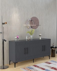 Komoda z płyty MDF pokrytej melaminą – 150 cm x 75 cm x 35 cm – antracyt