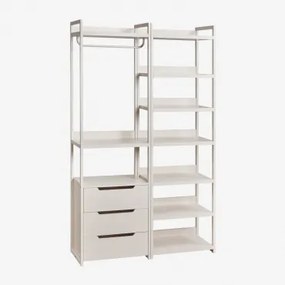 Modułowa Otwarta Szafa 2-częściowa Z Szufladami I Półką Z Żelaza Velunis Gardenia Biel - Sklum