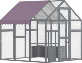 PawHut Wybieg dla kur z wodoodpornym dachem, 2 budki lęgowe, 2 siedzenia, dla 6-8 kur, ok. 1,7 x 1,8 x 1,8 m