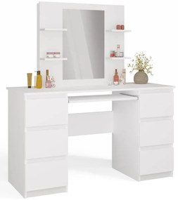 Biała toaletka z lustrem z szafkami E2-N51