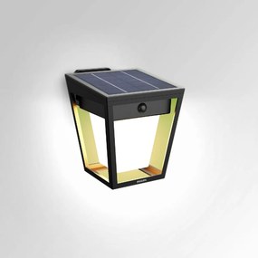 Philips Nissa UltraEfficient solarna lampa ściennaLED, czujnik, czarna, 1,8 W, 250/25 lm, 3000 K