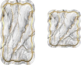 Szare/w kolorze złota dywaniki łazienkowe zestaw 2 szt. 60x100 cm – Foutastic