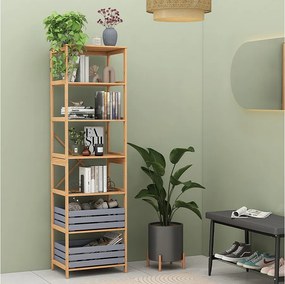 Półka na książki bambus 48.3x35.5x166.5 novaro