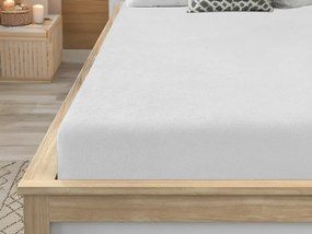 PrzytulneMieszkanie.pl PrzytulneMieszkanie.pl PrzytulneMieszkanie.pl Zestaw 2 szt. pościeli z mikropluszu WINTER DEER szare + prześcieradło z mikropluszu SOFT 180x200 cm białe, podwójne łóżko