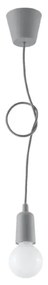 Szara lampa wisząca ø 5 cm Rene – Sollux