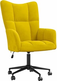 Fotel Do Biurka Glamour Musztardowy F9-K49