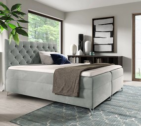 Jasnoszare łóżko kontynentalne glamour 5 rozmiarów W5-F08