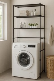 Czarny regał z 3 półkami nad pralkę D0-M30