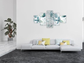 Obraz - Niebieskie motyle (125x70 cm)