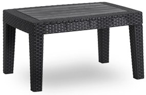 Zestaw Mebli Ogrodowych BRANDON Ciemnoszary Sofa Fotele Stolik Tarasowy Technorattan Nowoczesny