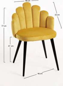 Zestaw 4 Krzese Hand Aksamitne Czarne Nogi