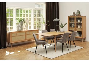 Witryna w dekorze dębu z drzwiami przesuwnymi w naturalnym kolorze 110x160 cm Barrali – Unique Furniture