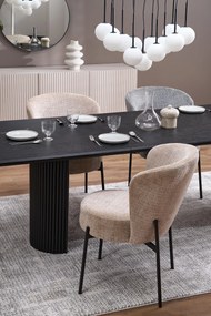BOLERO stół rozkładany 160-250x90x78 cm czarny, 6-10 osobowy