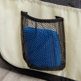 PawHut Kojec Zagroda Wybieg dla Szczeniąt Zwierząt Oxford 120x58cm Czarny Kremowo-Biały | Aosom PL