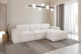 Narożnik w kształcie L Siena, tkanina Velo, Ecru, Prawy