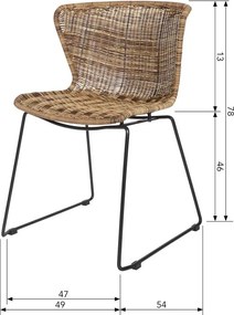 Czarne krzesła ogrodowe ze sztucznego rattanu zestaw 2 szt. Wings – WOOOD