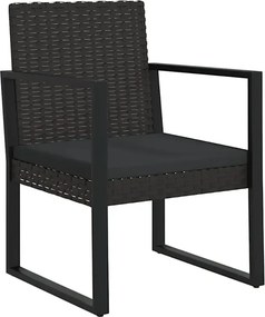Czarny fotel ogrodowy z poduszką E8-F30