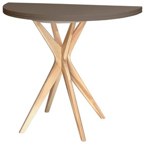 Stół półokrągły CUTTI 90x90 rozkładany brązowy/jesion RAGABA