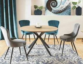 Pikowane krzesło z niskimi podłokietnikami Lotus Velvet