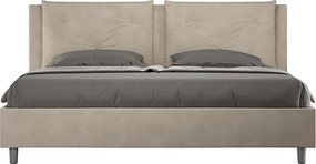 Łóżko bez stelaża tapicerowane 180x210 microfibra Piaskowy Appia