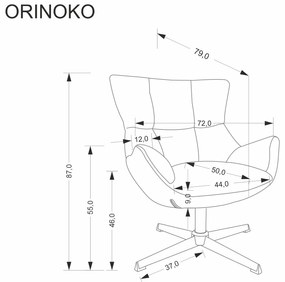 ORINOKO fotel wypoczynkowy popielaty funkcja obracania nowoczesny wygodny