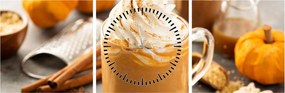 Obraz - Dyniowa latte (z zegarem) (90x30 cm)