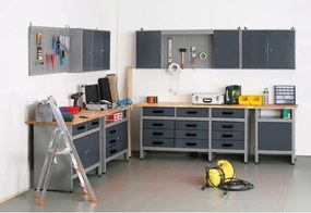 Ściana perforowana G1 z 22 haczykami i uchwytami, 595 x 395 x 25 mm