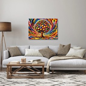 Obraz – Kolorowe drzewo z jabłkami (70x50 cm)