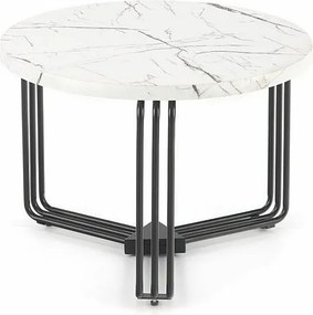 Stolik kawowy ANTICA M 55x55 biały marmur/czarny