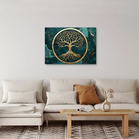 Obraz – Złote drzewo życia w marmurze (70x50 cm)