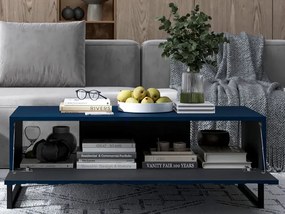 Czarny ryflowany stolik kawowy K0-A48