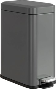 HOMCOM Kosz na śmieci 5L z pedałem i pokrywą Szary do salonu 29.2x14x32cm | Aosom PL