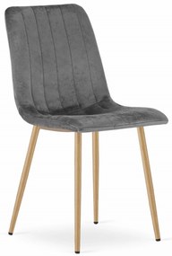 Ciemnoszare krzesło do kuchni LAVA aksamitne