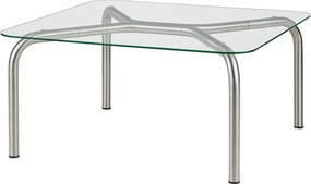 Stolik ze szklanym blatem w kolorze srebra 60x80 cm Uku – noo.ma