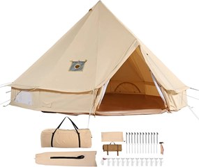 Canvas Bell Tent na Rodzinne kempingi SucceBuy 4 Season 5m z otworem na Kuchenkę