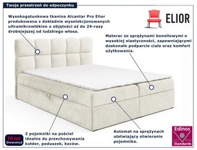 Kremowe łóżko kontynentalne z zagłówkiem 5 rozmiarów E3-D61
