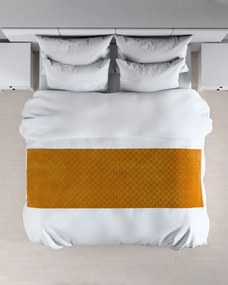 Narzuta hotelowa bieżnik Velvet 60x200cm kolor żółty tkanina połyskliwa, welwetowa