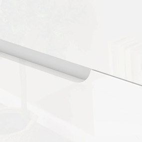 HOMCOM Nowoczesna Komoda, Szafa z 4 szufladami, Płyta wiórowa, Biała, Zabezpieczenie przeciwwypadowe, Podkładki, Biały Połysk