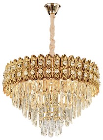 Lampa Wisząca z Kryształami G058-CP 60CM ZŁOTA
