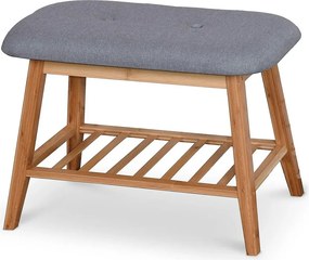 Drewniana ławka siedzisko z półką na obuwie  60 cm popielH8-R45