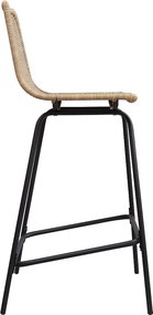 Zestaw 65 cm metalowych krzeseł wyspowych i barowych BALI z siedziskiem rattanowym