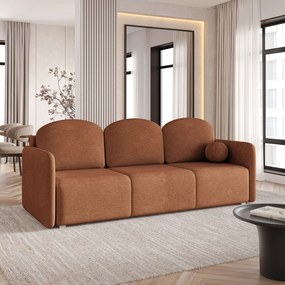 Masseno Sofa SUVI III z funkcją spania i pojemnikiem na pościel, Rozkładana sofa - Miedziany, NEVE 52