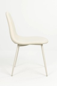 Zestaw 6 Krzese White Teok Tkanina