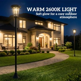 Outsunny Solarny zestaw 2 lamp stojących 180 cm z 2 trybami jasności i czujnikiem światła, IP44 | Aosom PL