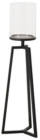 Szklane świeczniki na metalowym stelażu Cosa, 75-95 cm